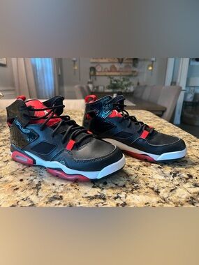 Nike Air Jordan Kids Black and Red High-Top Sneakers